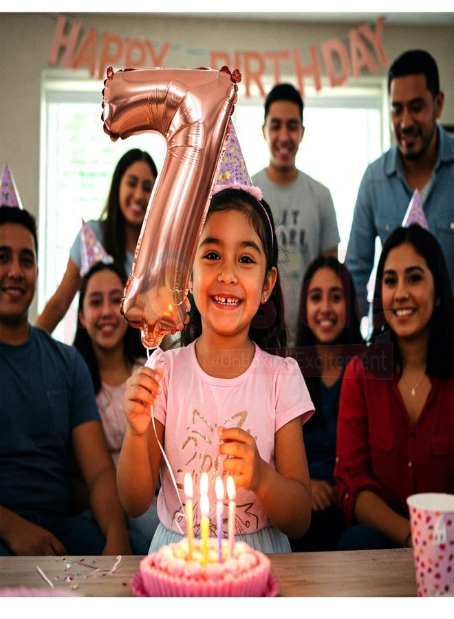 بروبسيكل بالون رقم 7 من بروبسيكل، مقاس 16 بوصة - ورق ذهبي وردي، مثالي لأعياد الميلاد، والذكرى السنوية، وحفلات المناسبات الخاصة، وخلفيات التصوير، وتزيين الطاولات. - Image 4